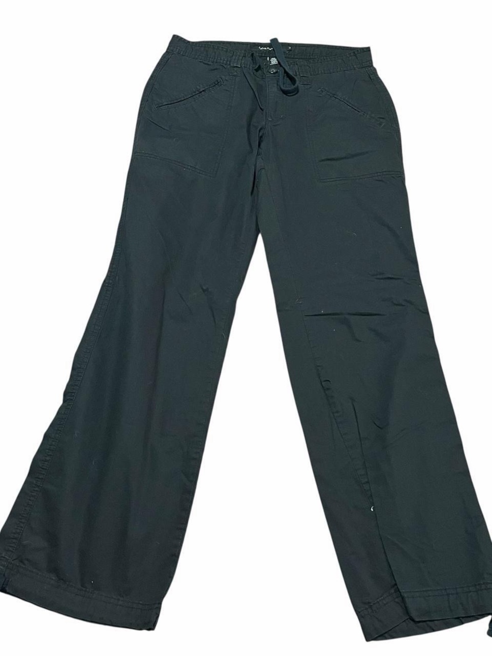 Wide Leg Calvin Klein Twill Pants Drawstring Waist and Cuff Size 6 Minimalist
